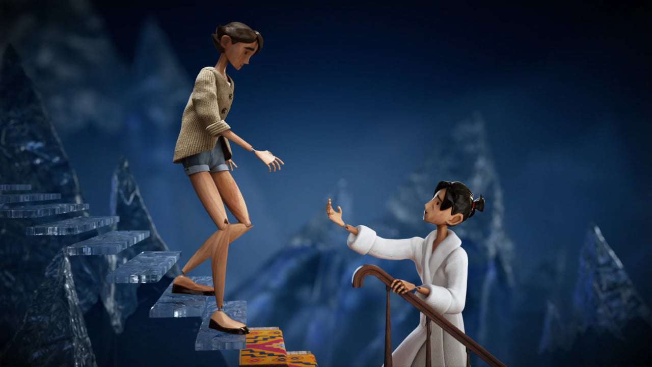 Start with Connection: animated staircase scene showing parent reaching for child